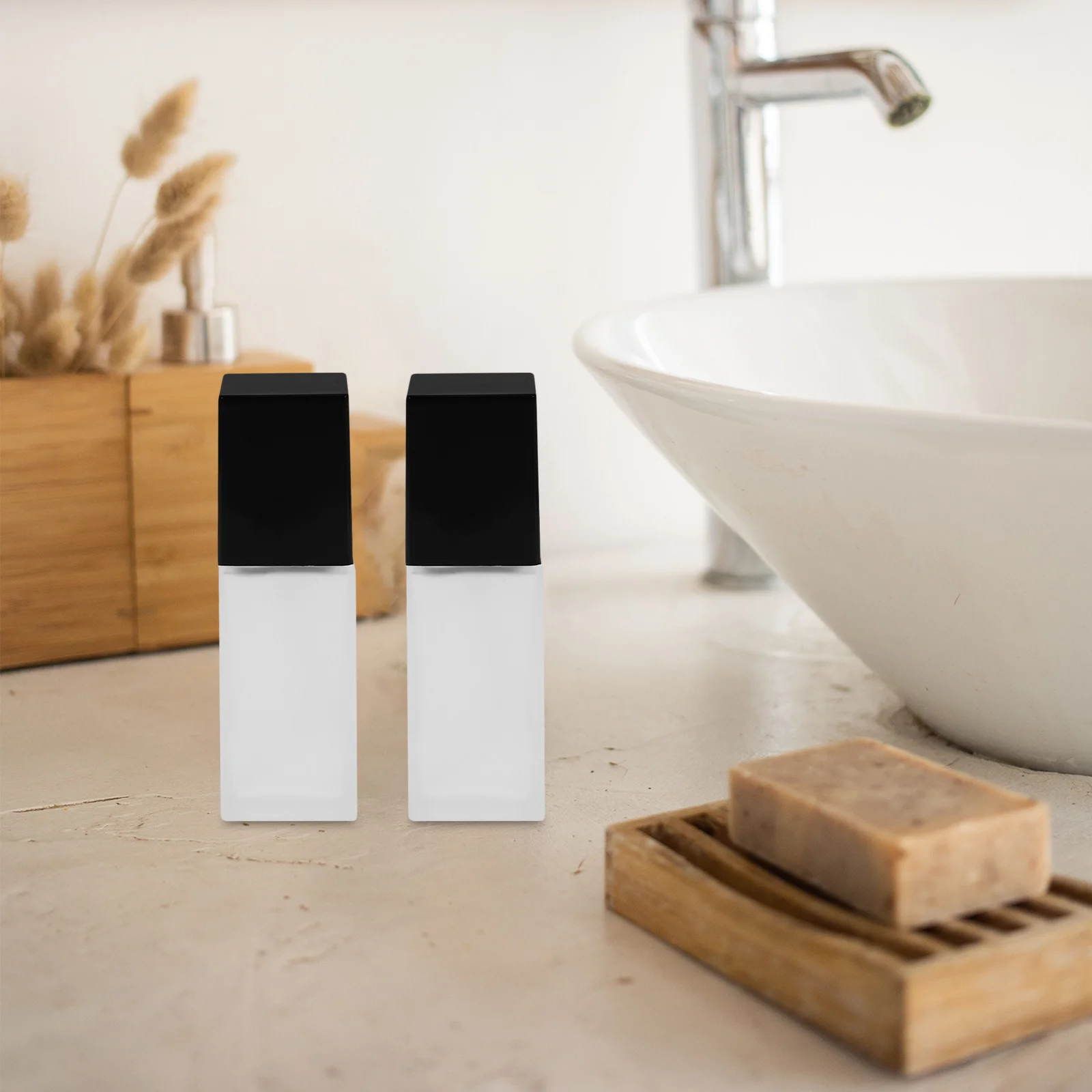 

3Pcs Foundation Bottles Glass Refillable Press Pump Travel Lotion Container Leakproof Durable Glass Foundation Bottle