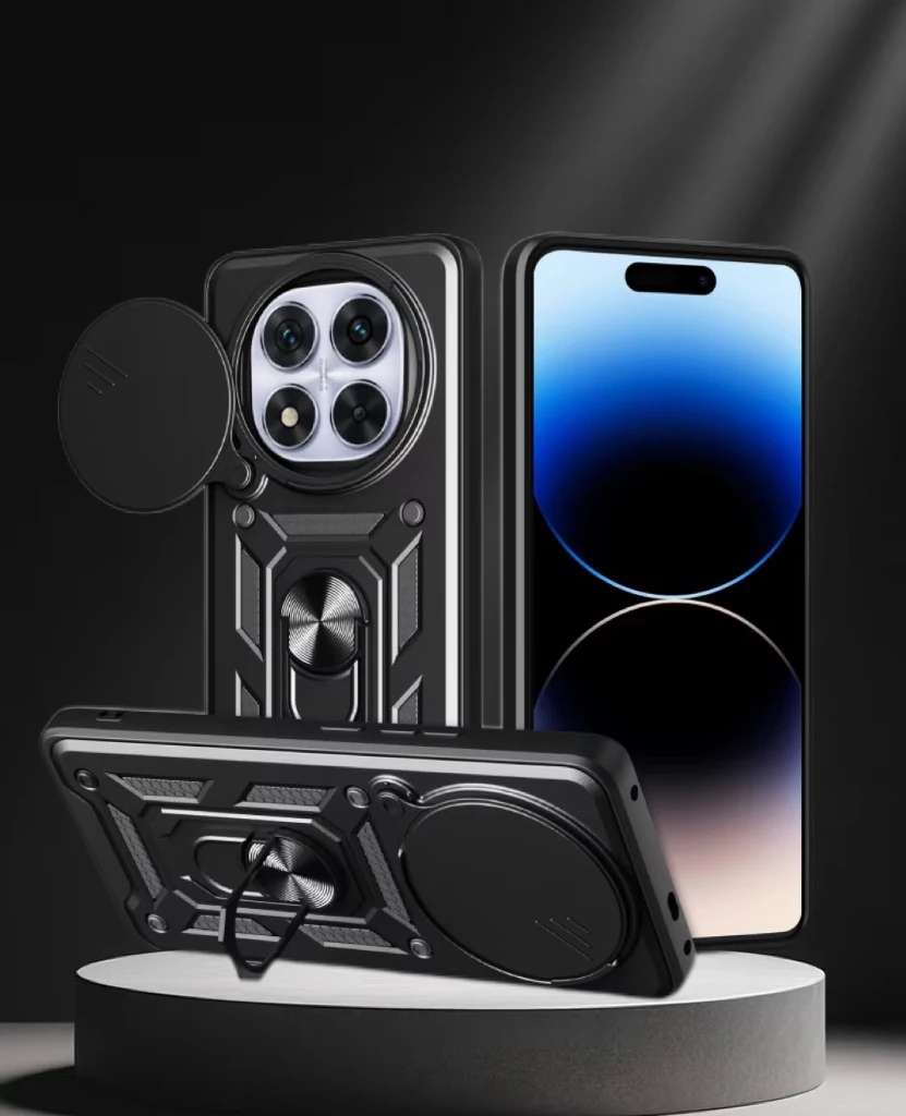 

Чехол-держатель с магнитным кольцом и защитой от падения для Xiaomi Redmi Note 14 Pro 5G Pro + Plus Note14 4G, защитный чехол для слайд-камеры