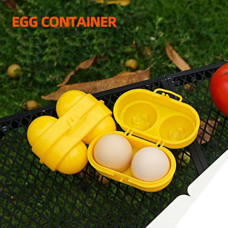 2 Grid Plastic Egg Holder Reusable Portable Eggs Carrier Container Case Outdoor Egg Box for Camping Picnic Hiking Travel