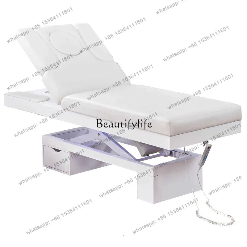 D06High-end electric beauty bed multi-functional SPA solid wood massage bed