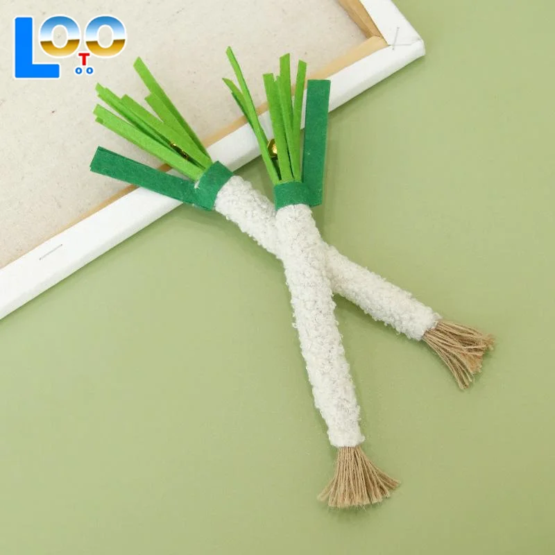 Engraçado sentiu cebolinha gato brinquedo realista simulado brinquedo vegetal mordida resistente dentes moagem brinquedos do gato suprimentos para animais de estimação