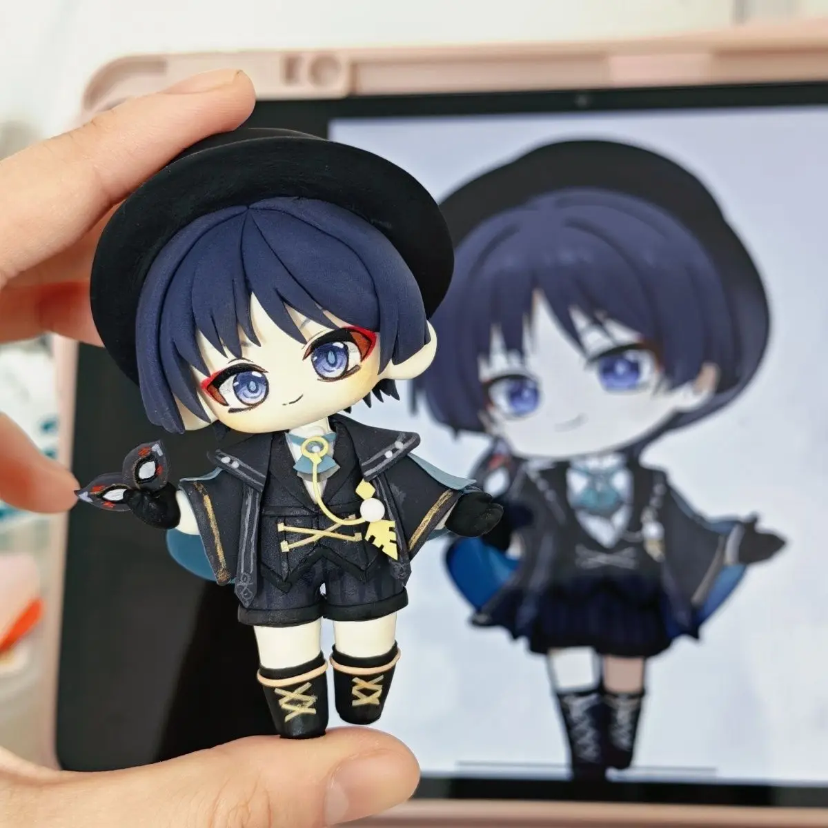 

Фигурка-конструктор Genshin Impact: Странник (Q-версия), аниме-модель, милая мультяшная модель, настольное украшение, подарок на Хэллоуин