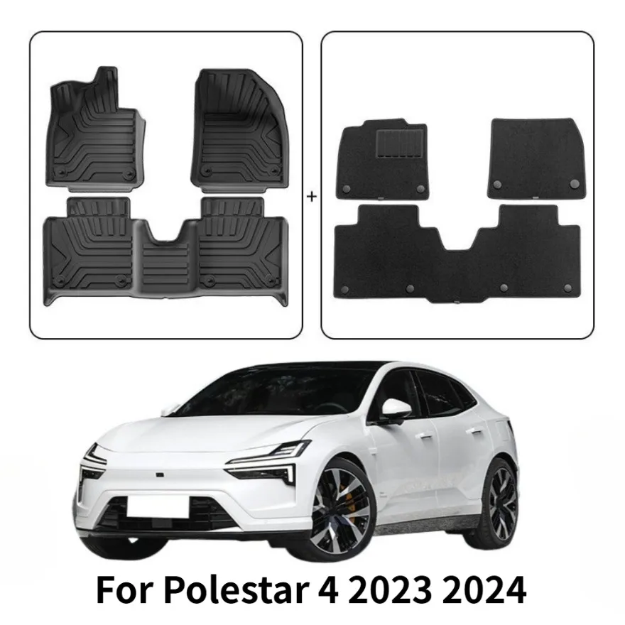 

Applicable to 2023-2024 Polestar 4 car mats, full TPE mats, trunk mat