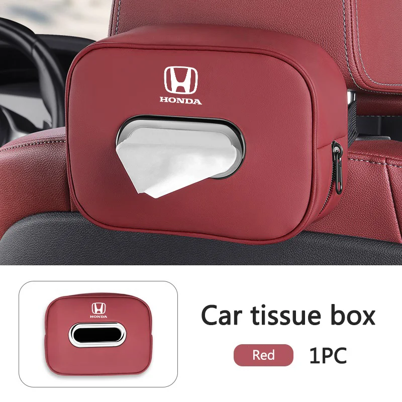 Car Tissue Organizer Bag Paper Towel Storage Box Accessories For Honda Mugen Power Civic Accords CRV Hrv Jazz CBR VTEC VFR