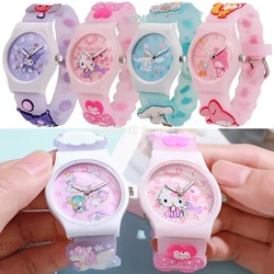 Hello Kitty Kuromi Melody Cinnamonroll Cartoon Anime Figures Student Wrist Watch Kids Watch Toys Boys Girls Birthday Party Gifts