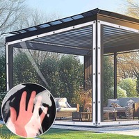 95% Transparent PEVA Waterproof Tarpaulin Balcony Furniture Windproof Rainproof Cloth Terrace Clear Tarp Keep Warm Awning