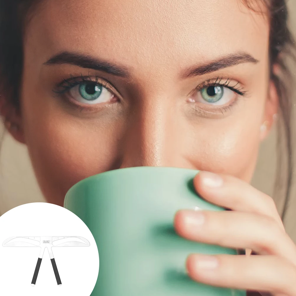 النمط الأوروبي الحاجب حاكم الوشم قياس الاستنسل المحمولة خفيفة الوزن المهنية تشكيل أداة للحواجب الدقيقة #1