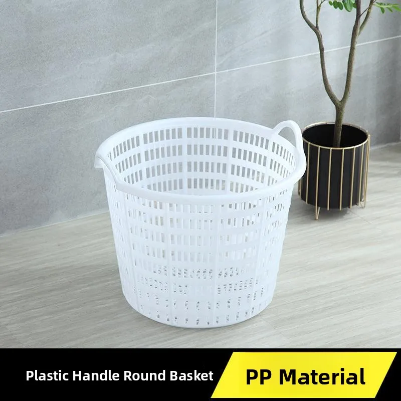 

Thickened Plastic Vegetable Fruit Storage Basket Handheld Large Size Watermelon Basket Oval Shaped Clothes Wicker Basket