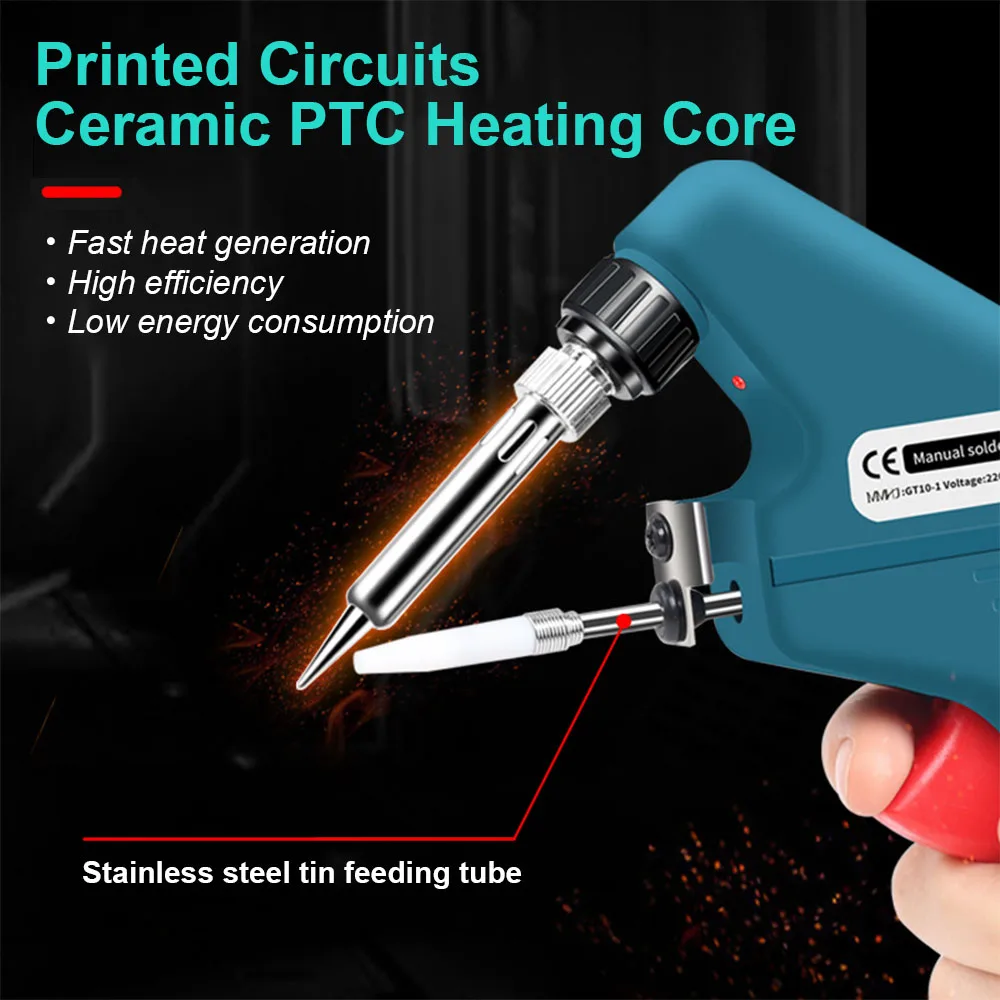 Soldering Iron 60W Eagle Beak Endothermic Handheld Gun 50G Wire Heated Household Repair Internal Tool Manual Tin Dispensing Set