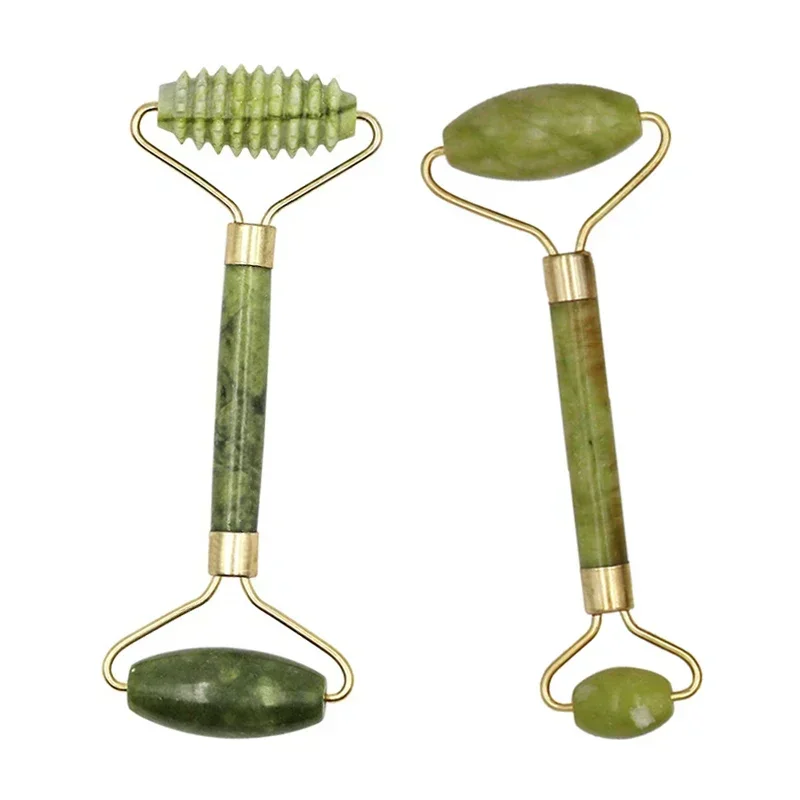 1pcs Double Heads Facial Massage Roller Jade Stone Face Lift Body Skin Relaxation Slimming Beauty Neck Thin Lift Tool