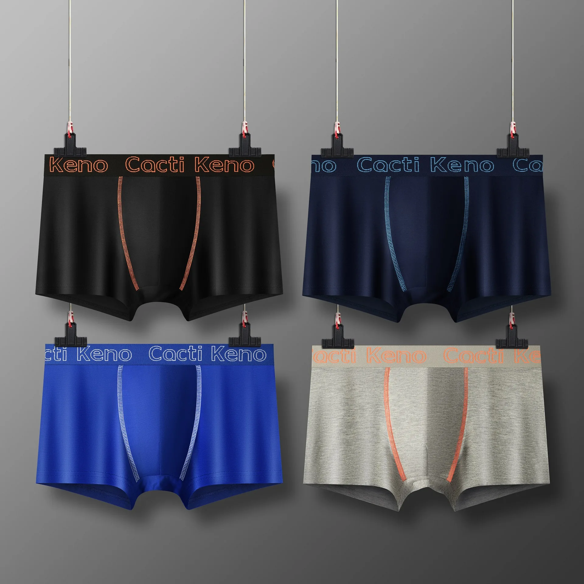 Four pairs of men's cotton flat corner pants new breathable mid waist plus size thin four corner pants