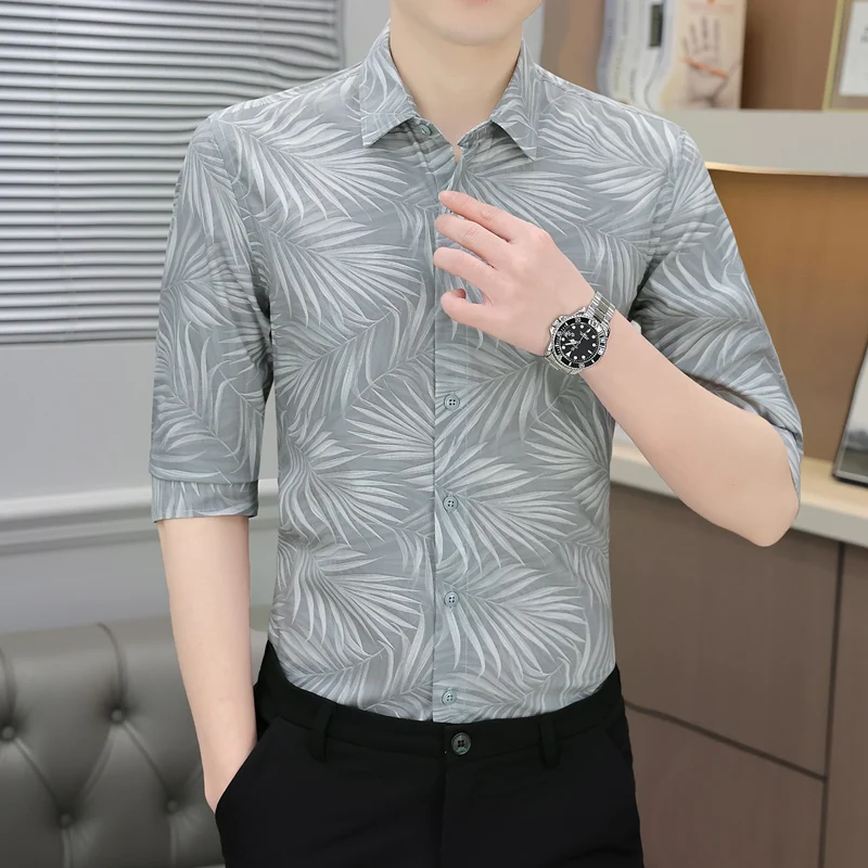 Summer New Style Men's Fashion Casual Collar Short-Sleeved Cool-Feel T-Shirt Polo Shirt