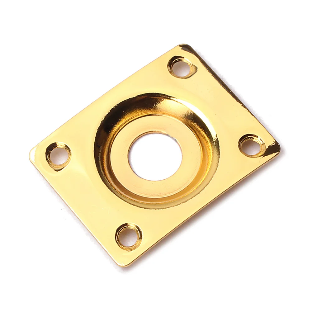 Square Curved Guitar Jack Plate Indented 1/4 Inch Guitar Pickup Output Input Jack Socket Plate Metal Jack Plate With Screws for