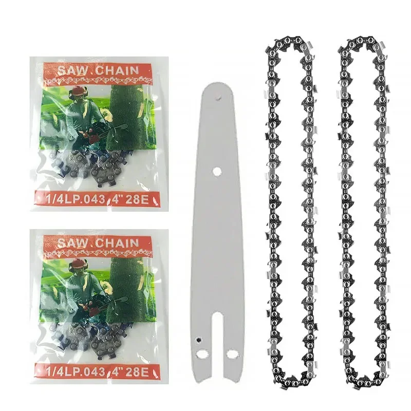 4 6 Polegada corrente de motosserra elétrica 1/4 \'\'placa guia serras lâminas afiadas peças acessórios aço mini motosserras conjunto corrente 37dl