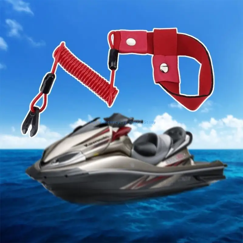 Y9UC مفتاح إيقاف الأمان مفتاح حبل مناسب للمحرك الخارجي البحري مفتاح حبل حبل حبل القوارب في الهواء الطلق سهلة التركيب #5