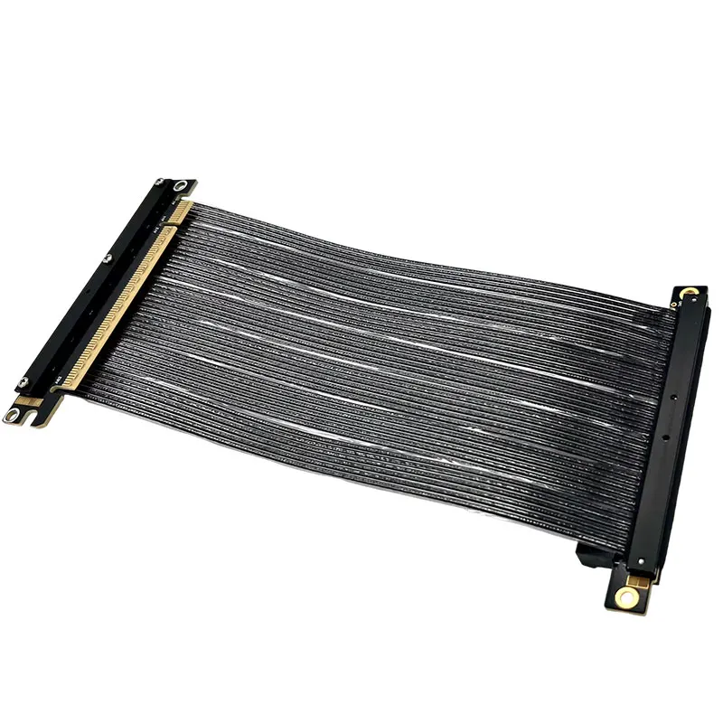 ADT-Link PCIe 5.0 مزدوج عكسي x16 بطاقة الرسومات تمديد كابل عالية السرعة ضياع لينة الشريط الناهض محول a4itx