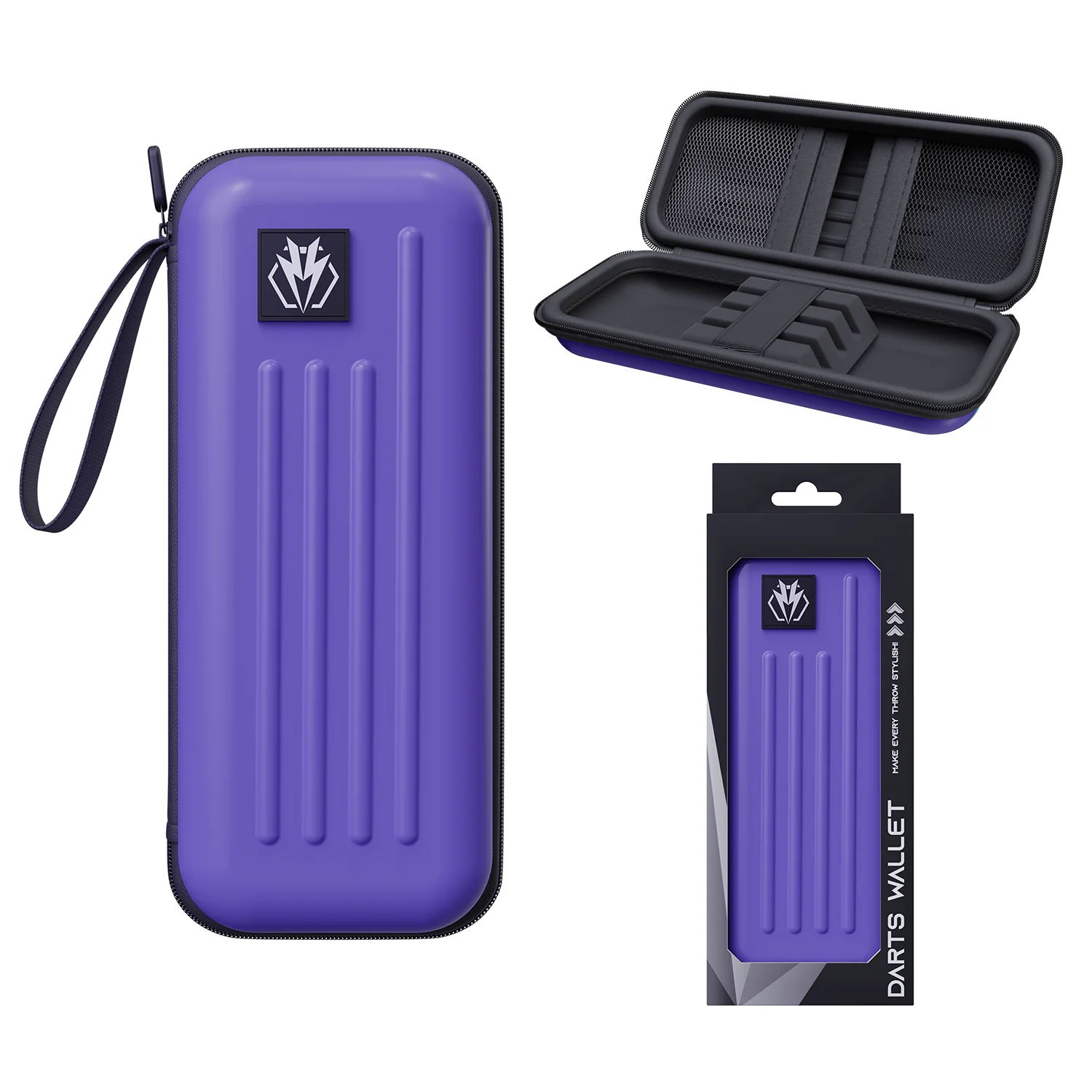 Hard EVA Dart Case Portable Darts Wallet with Hand Strap, Hold 3 Assembled Darts, Storage Pocket for Flights Shafts Tips, Protec