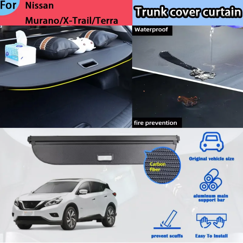 

Подходит для Nissan Murano/X-Trail/Terra: Шторка багажника, разделитель для хранения в багажнике, аксессуары для модификации интерьера
