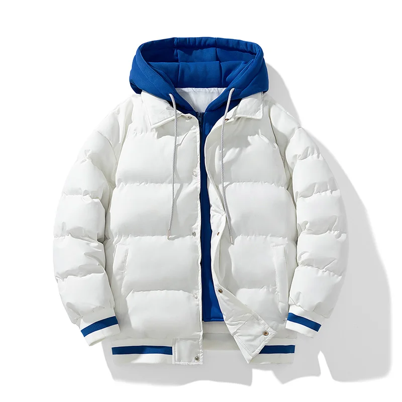 

Thicken Hooded Men Jacket Coat Windbreaker Warm Fashion Casual Long Sleeve Tops New Winter Short Parka Autumn Cardigan Outerwear