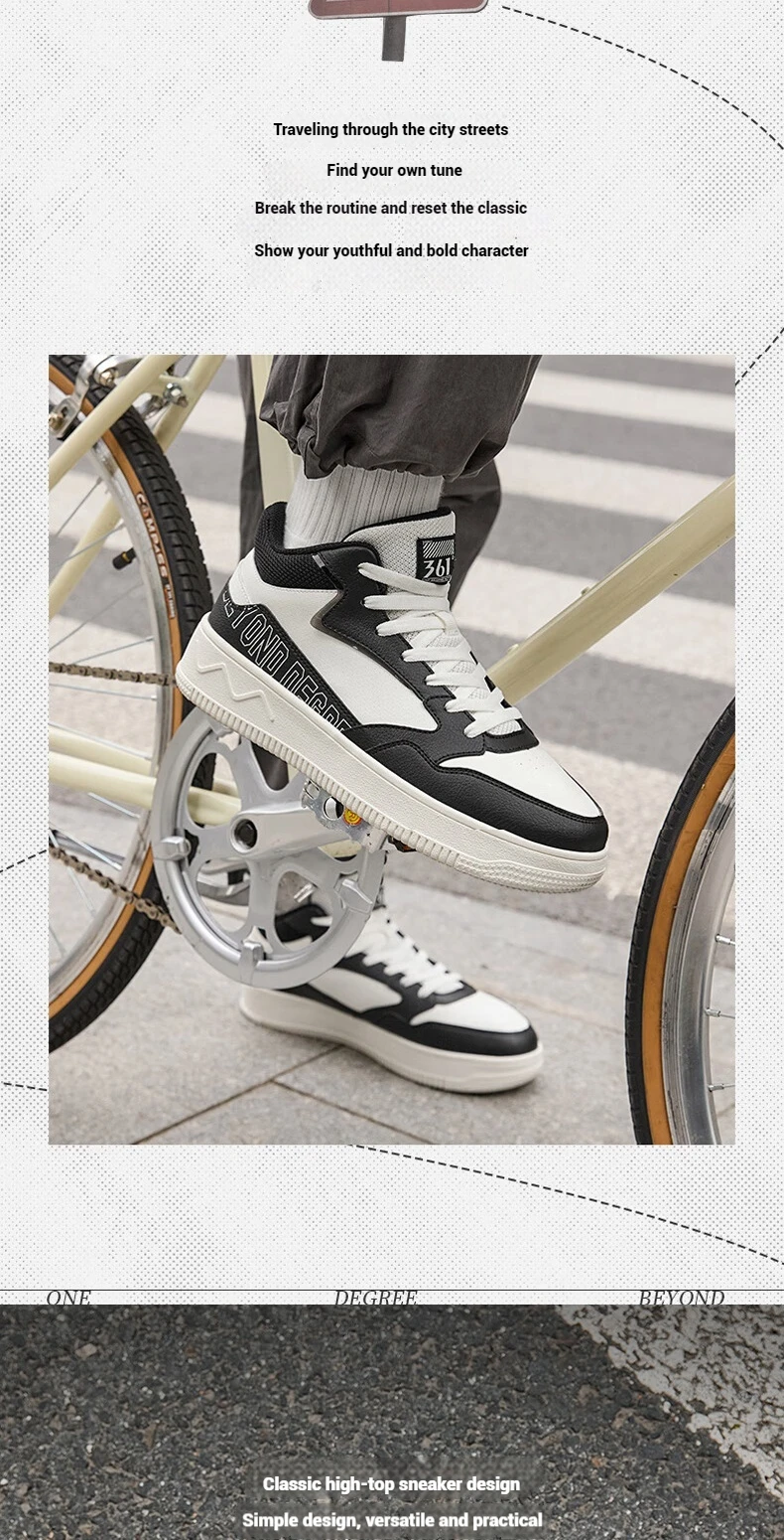Description Picture 3 of item361 Degrees Men's Casual Shoes New Retro Classic Winter Versatile Leather Surface High-top Thick-soled Male Sneakers 672436627