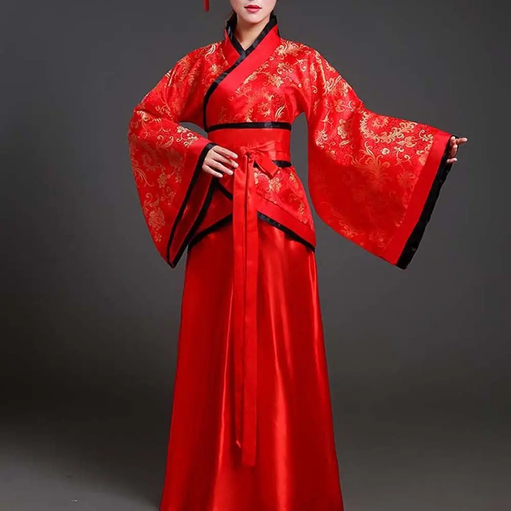 Stage Costumes Chinese Hanfu Skirt Performance Cosplay Dress Flower Embroidery Chinese Ancient Dress Han Tang Dynasty