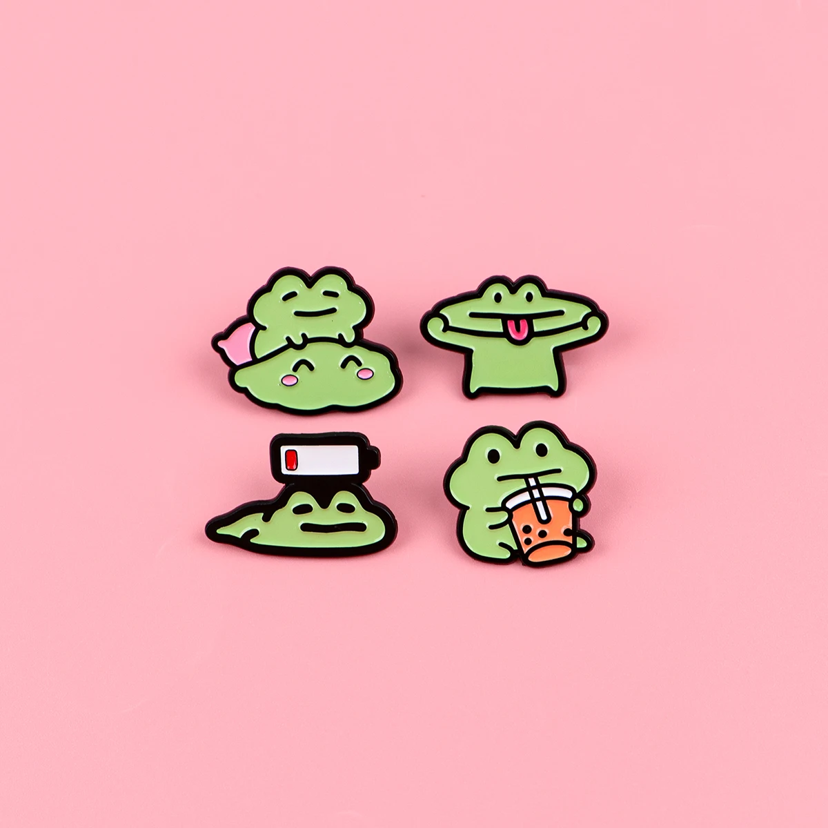 Broche en émail amusante de dessin animé grenouille, épingles de revers Kawaii, badges animaux pour sac à dos, broche pour vêtements, bijoux, cadeaux pour amis