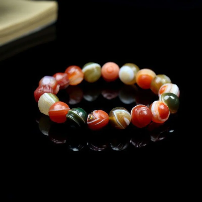 سوار العقيق العشان الطبيعي للرجال والنساء ، الحرف اليدوية الملونة ، توصيل إمدادات المصنع #3