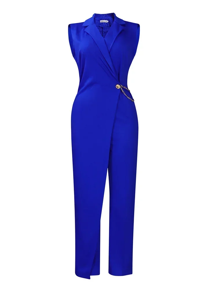 여성 점프 슈트 원피스 의상 민소매 솔리드 오피스 레이디 여름 섹시한 Playsuits 오버올 도매 Dropshipping