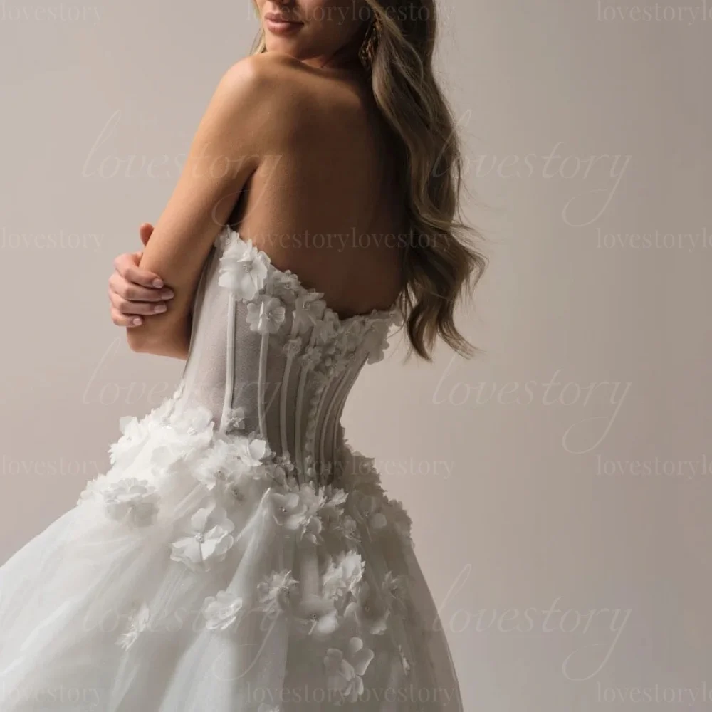 Maßgeschneiderte Brautkleider mit Herzausschnitt, A-Linie, klassische Brautkleider mit Applikationen, ärmellose Brautrobe, Vestido de Novia