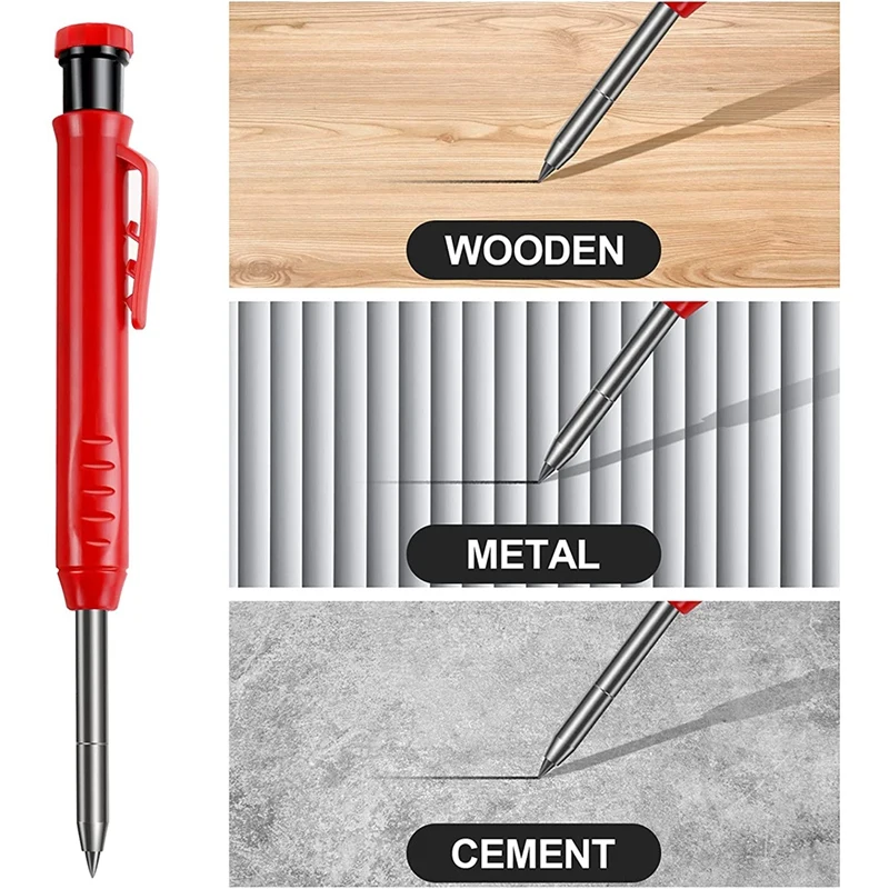 Hot Construction Site Pen,Deep Hole Marker,Mechanical Pencil In One,Building Pencil For Marking On Wood,Metal,Concrete Tiles