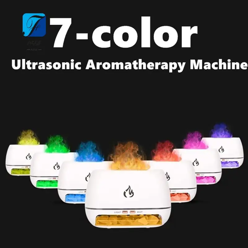 

A55F-Salt Stone Aroma Air Humidifier Flame Colored Light Night Light Aromatherapy Essential Oil Diffuser Aromatherapy Sprayer