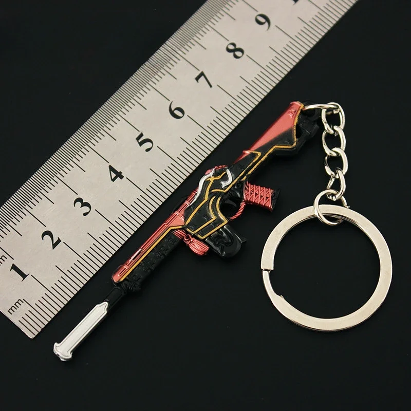 Valorant Weapon Keychain Phantom Oni M4 8cm Alloy Metal Game Peripheral Machine-Gun Weapon Model Keychain Gifts Toys for Boys