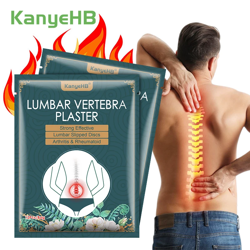 12/48PCS Waist Hot Compress Disposable Herbal Care Stickers Skin-friendly Breathable Long-lasting Heating Relax Back