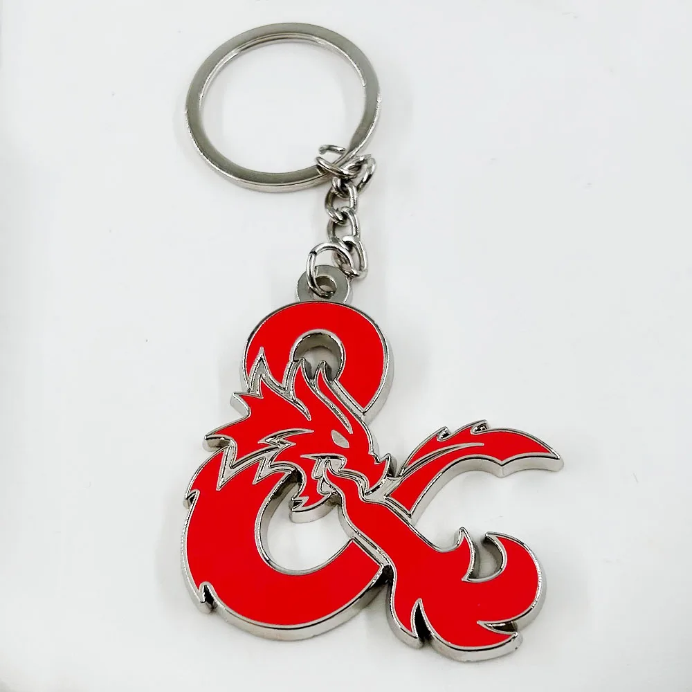 DnD Dragon Logo Keychain RPG Game Peripheral Key Ring Gamer Collect Souvenirs Pendant
