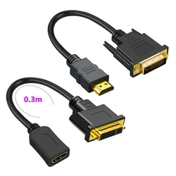 1080P HD Port to DVI Adapter Cord Bi-Directional DVI-D 24+1/24+5 to HD Cable Compatible for Xbox PS4/3 PC Graphics Card Monitor