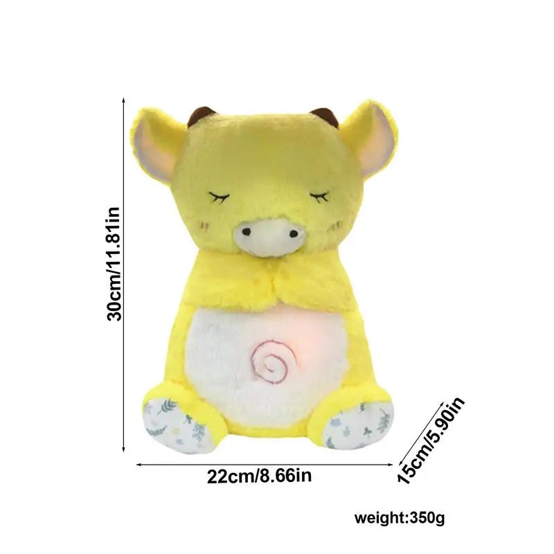 Luce Up Mucca Peluche Musicale Peluche Mucca Per Bambini Succhietto Bovino Farcito Multi-Funzionale Animato Lenire Giocattolo Ninna nanna Luce Notturna Peluche