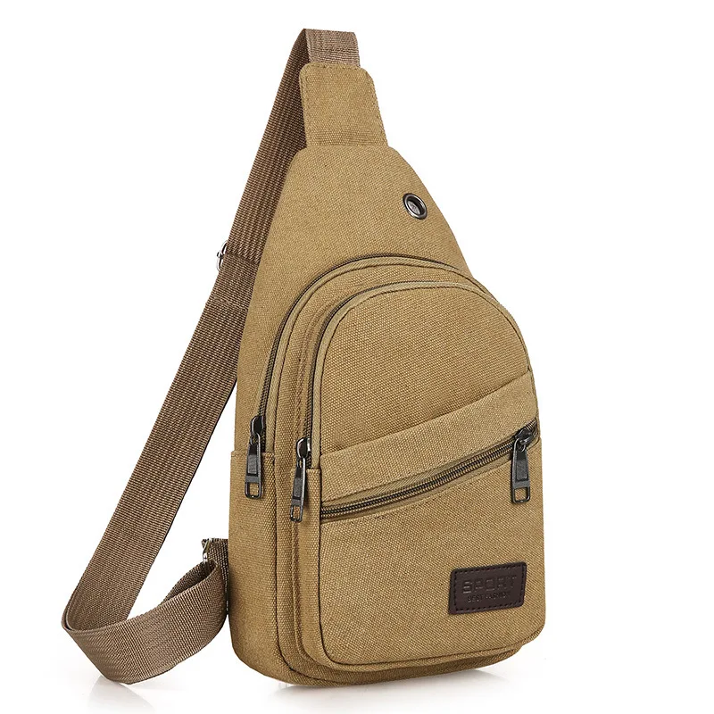 Nuevo bolso de lona para el pecho para hombre, paquete de pecho de gran capacidad, bolso bandolera informal, bolso de hombro deportivo para hombre, bolsos cruzados para exteriores para hombre