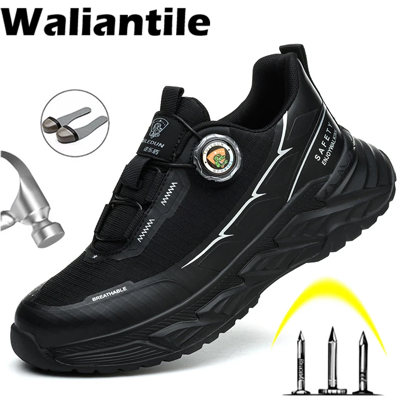 

Waliantile Anti-shock Men Safety Shoes For Industrial Construction Work Boots Anti-smashing Safety Indestructible Sneakers Male