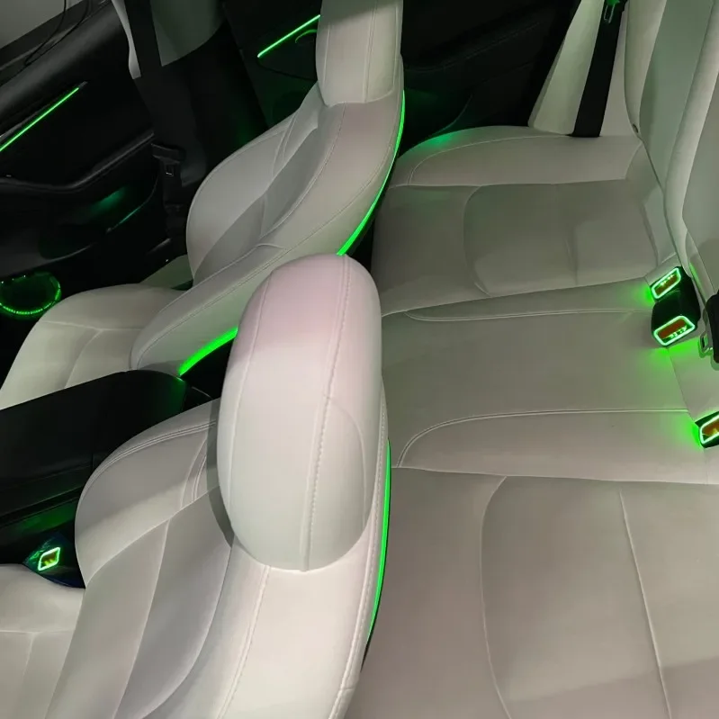 2023 the Most Popular Custom Light for Tesla Model 3 Car Seat Belt Glow Card Seat LED Car Ambient Light