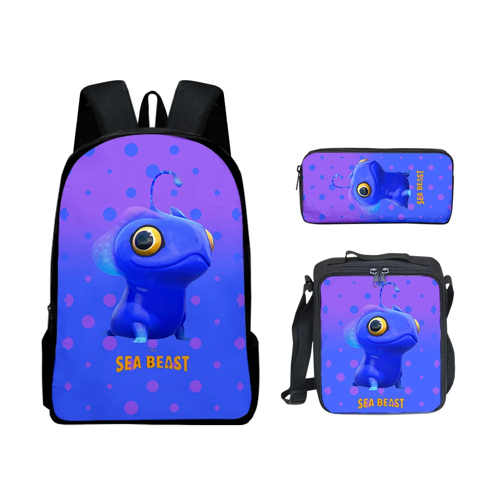 

Classic Popular New the sea beast 3D Print 3pcs/Set Student School Bags Laptop Daypack Backpack Lunch bag Pencil Case