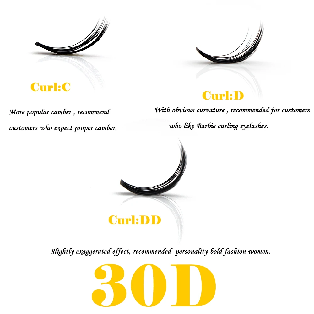 Kimcci 60 Bundles Mink Eyelash Extension Natural 3D Russian Volume Faux Eyelashes Individual 30D Cluster Lashes Makeup Cilia