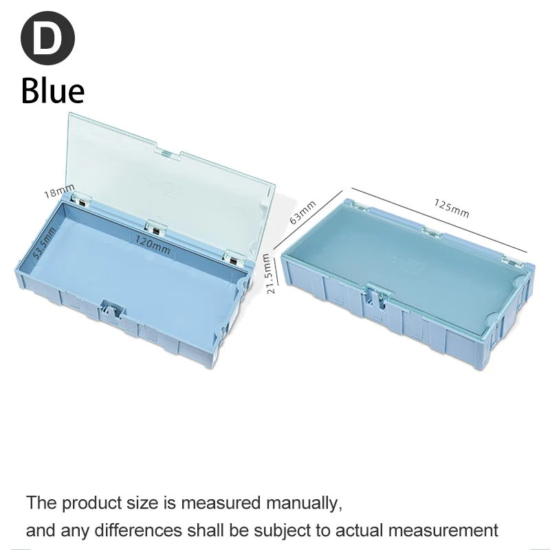 SMT SMD Container Box, Electronic Components Parts Storage Case with Transparent Lid, Mini Component Assortment Storage Box