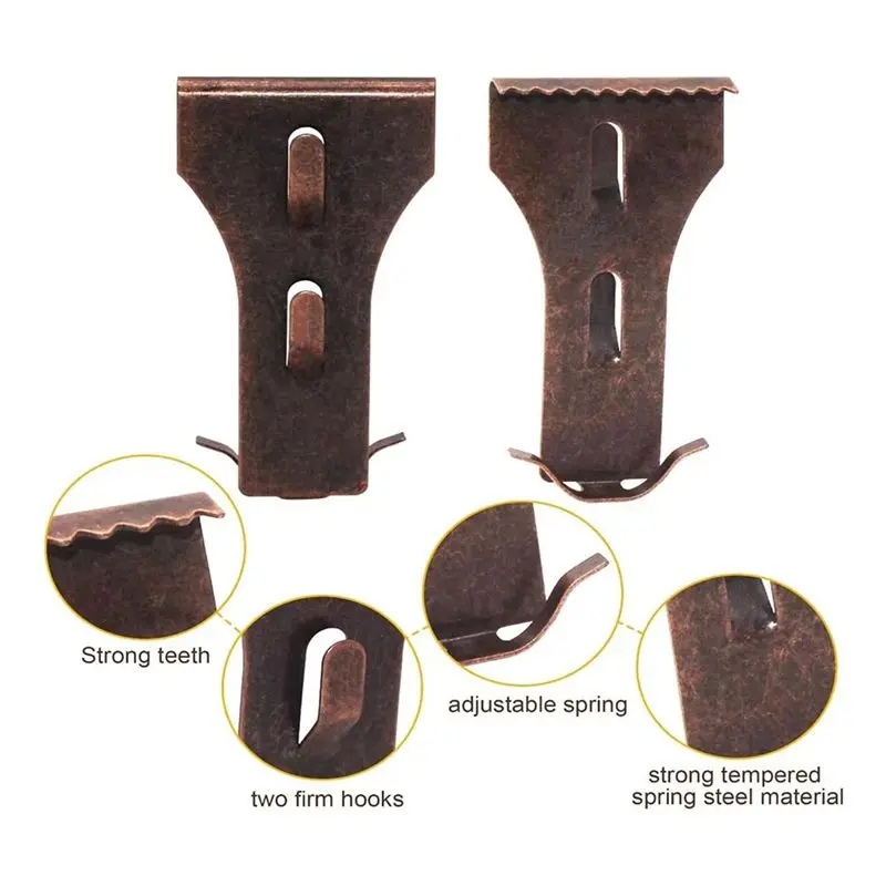 【Big Deal】20 Piece Brick Hook Clips Red Bronze Metal For Hanging Outdoors,Heavy Duty Brick Wall Hangers For 2-1/4In To 2-3/8In H