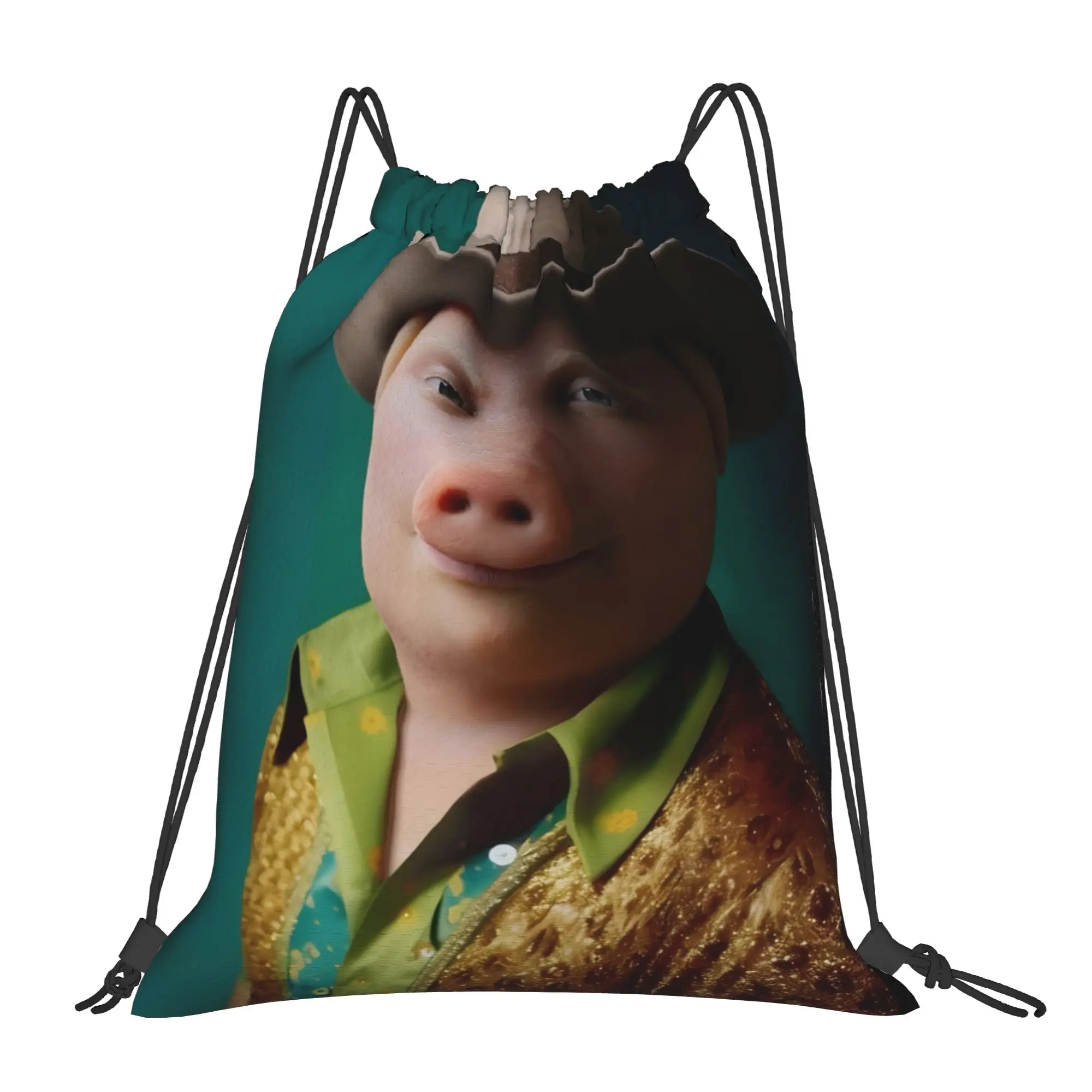 John Pork 8 John Pork Drawstring Bags Gym Unisex Storage Organize Bundle Pocket Rope Bag