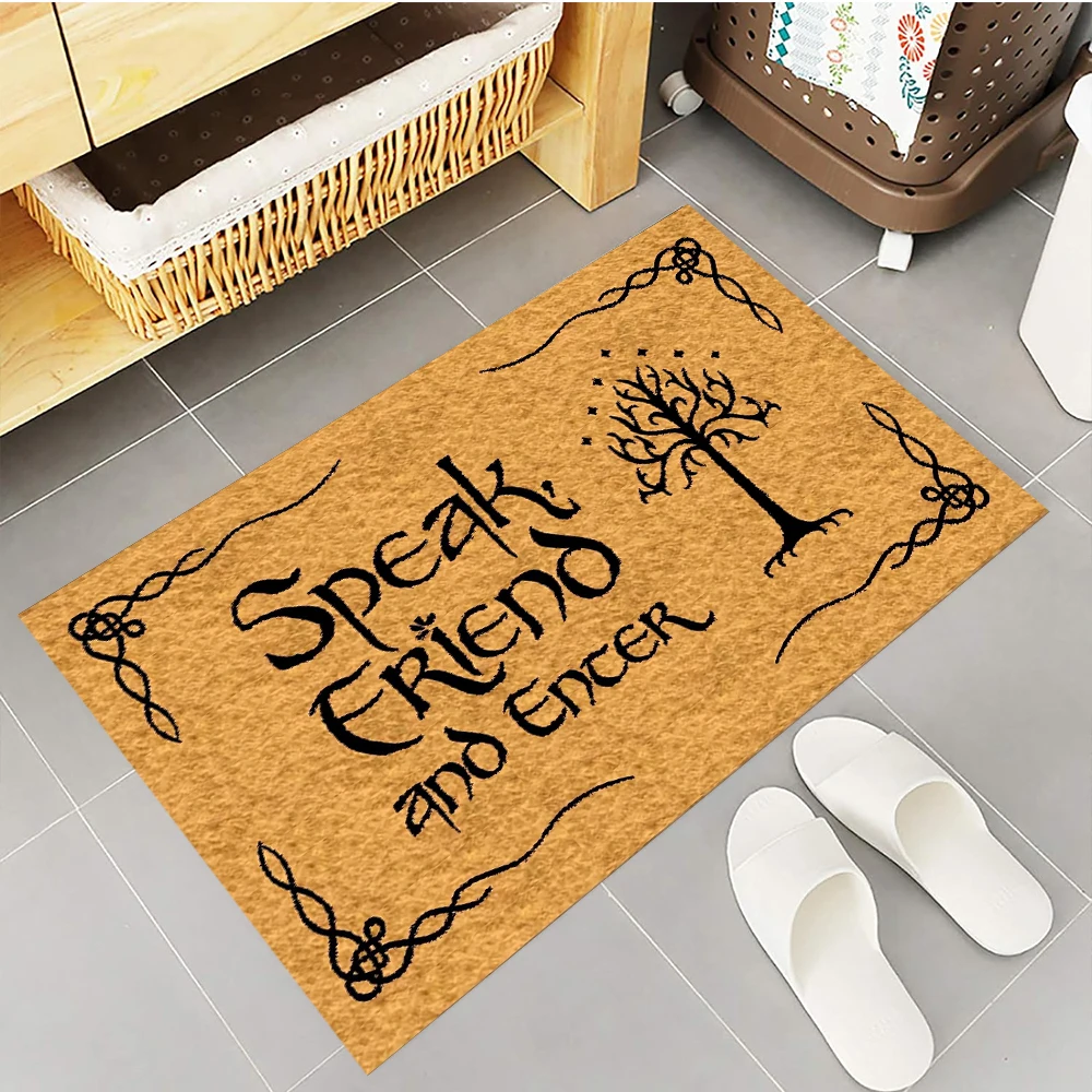 

Speak Friend and Enter Doormat Non slip Rubber Backing Outdoor Entrance Floor Mat,Decorative Rugs,Welcome Mat for Home Entryway