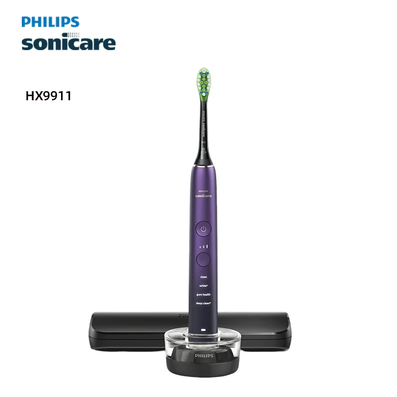 

PHILIPS Sonicare HX9911 Electric Toothbrush Rechargeable Diamond Adult 4 Modes Intelligent Clean Tooth Brushes with Travel Box