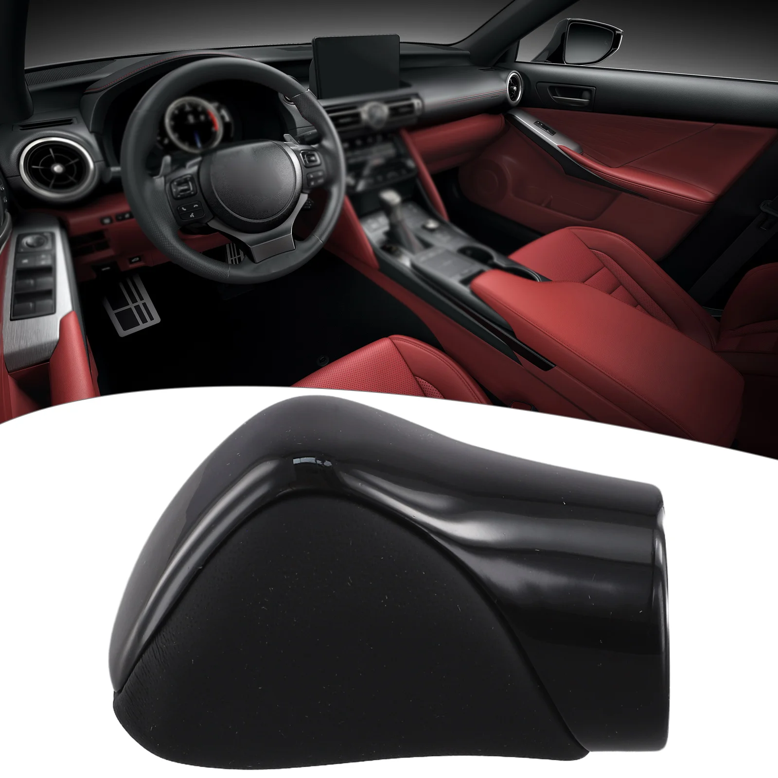 

Easy Installation 45mm 1.77in X 75mm 2.95in Black PU Leather Comfortable Grip For Automatic Vehicles Modern Interior Style
