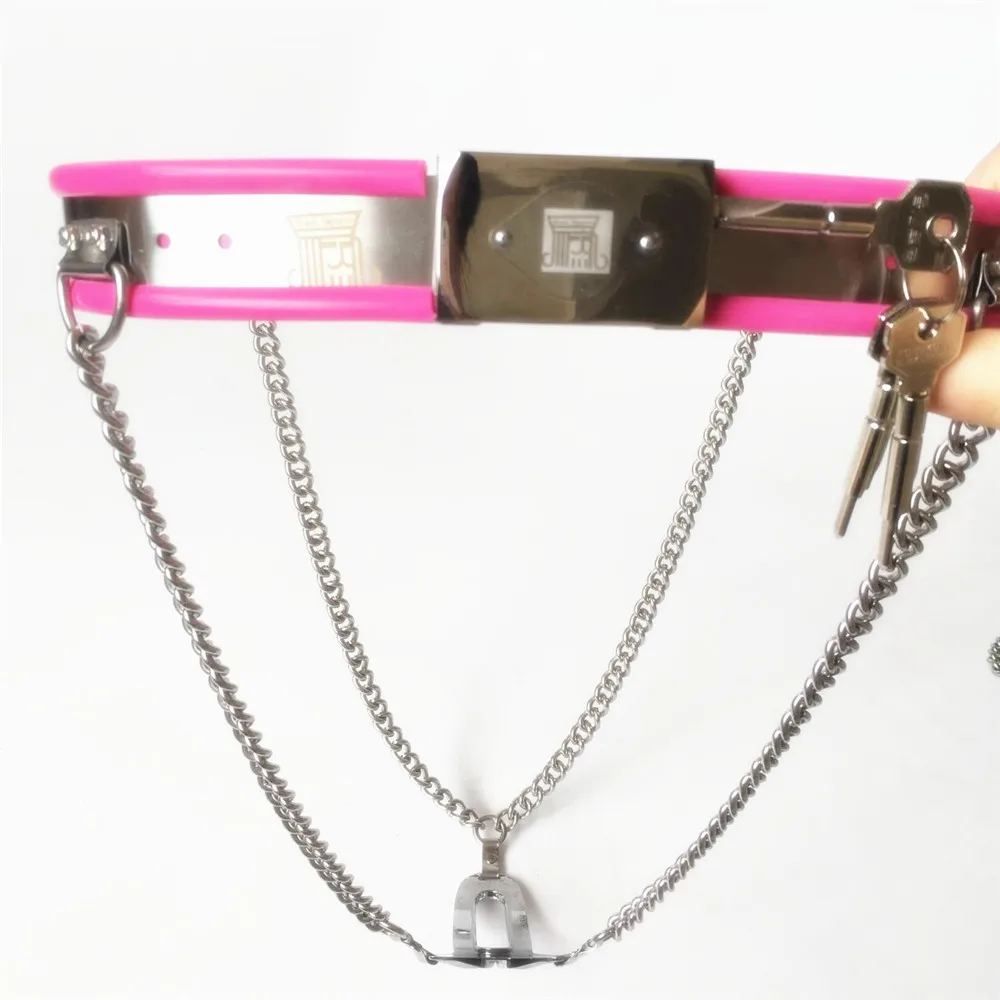 أنثى Y نوع قابل للتعديل الفولاذ المقاوم للصدأ سلسلة غير مرئية حزام العفة جهاز منع الاستمناء درع لعبة الجنس 3 اللون