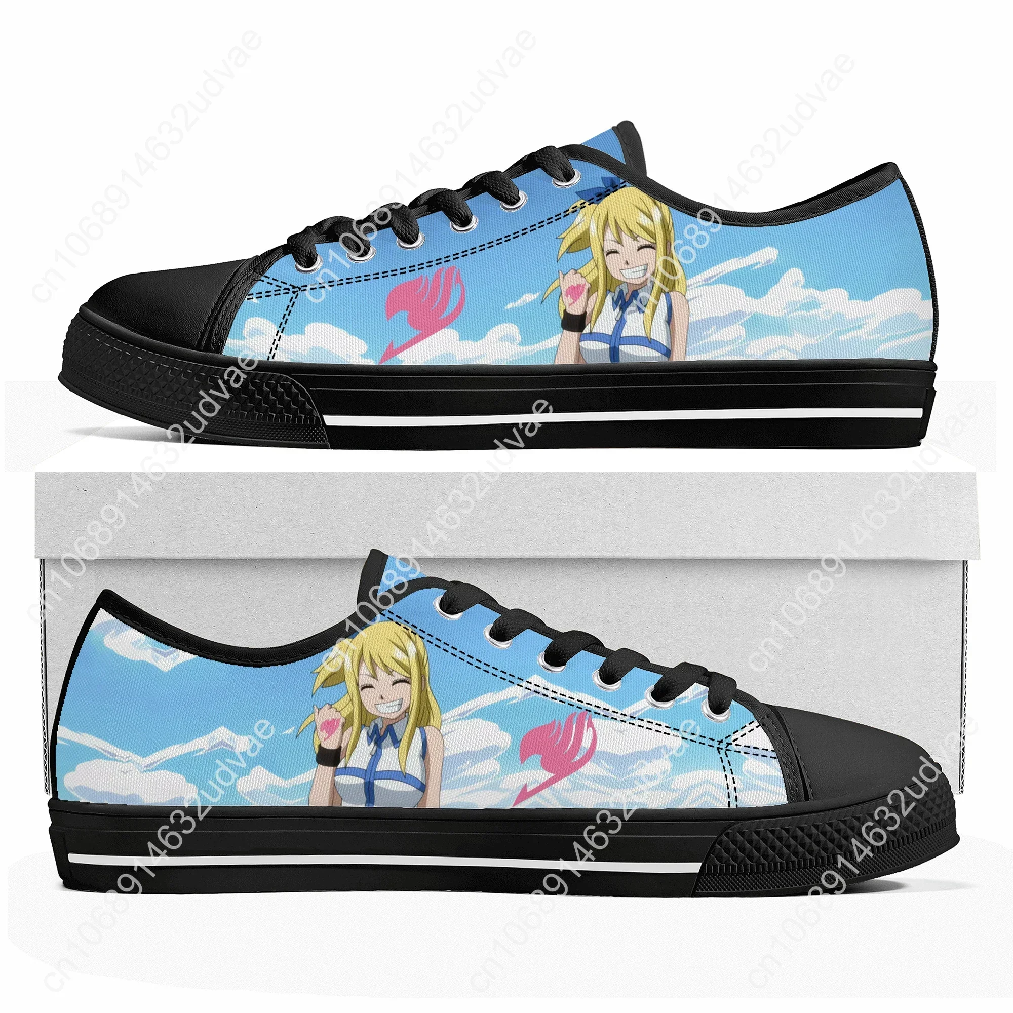 Lucy Heartfilia Cartoon Fairy Tail Low Top Sneakers Mens Womens High Quality Canvas Sneaker Couple Shoes Custom Shoe