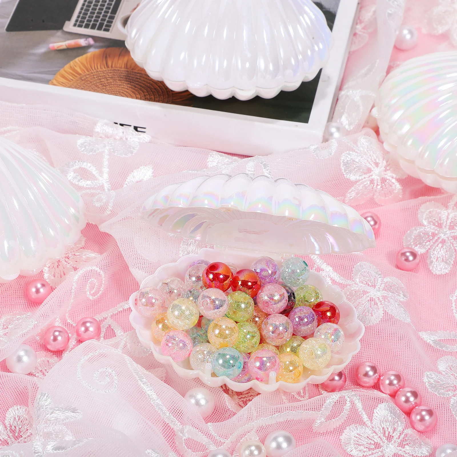 

15pcs Simulation Shell Decor Creative Trinket Boxes For Jewelry Organizer Home Adornment Office Decor Seashells Ornament